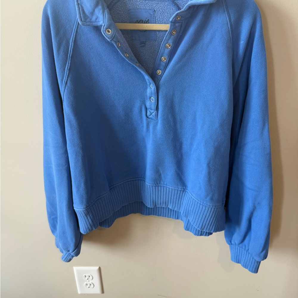 Aerie Light Blue Fleece Pullover